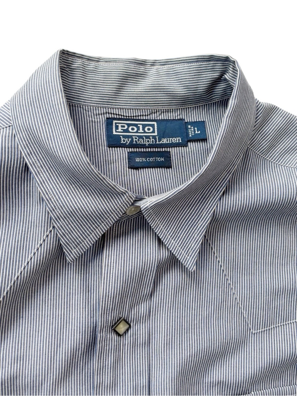 Polo Ralph Lauren Vintage
Western Pearl diamond shape Snap striped Shirt | L - Picture 13 of 15